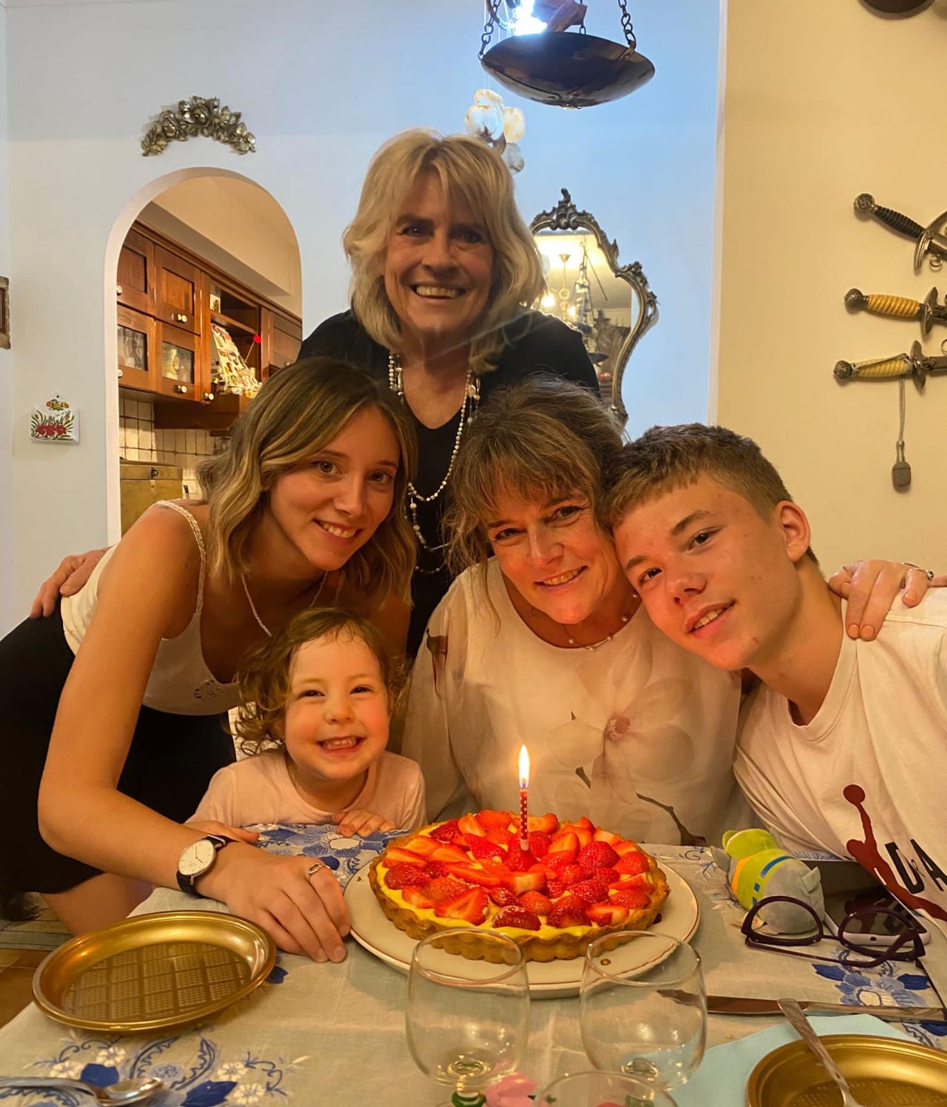 Federico durante una festa in famiglia