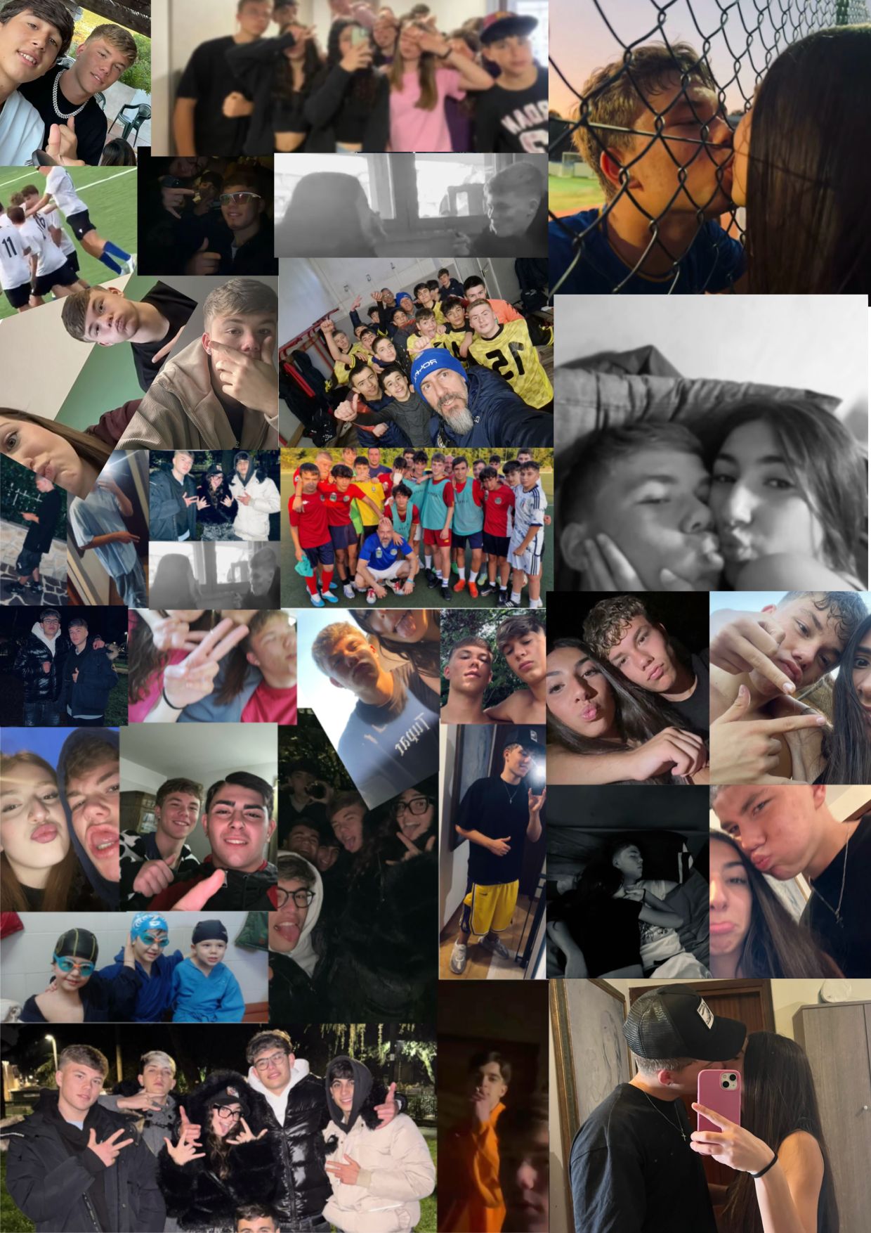 Collage di momenti con gli amici