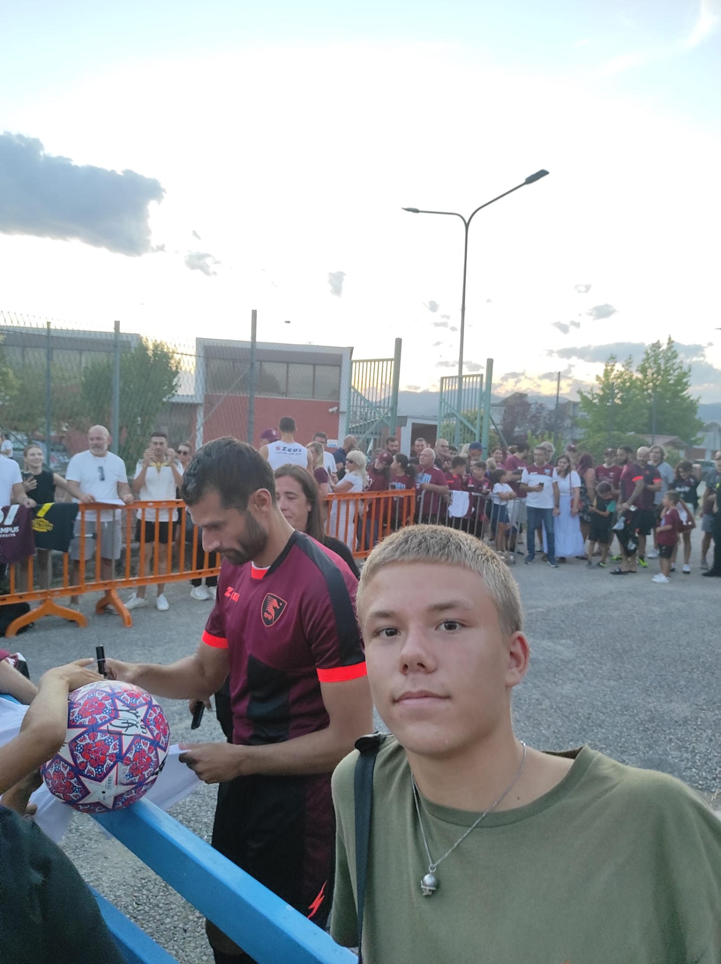 Federico durante un incontro dedicato al calcio